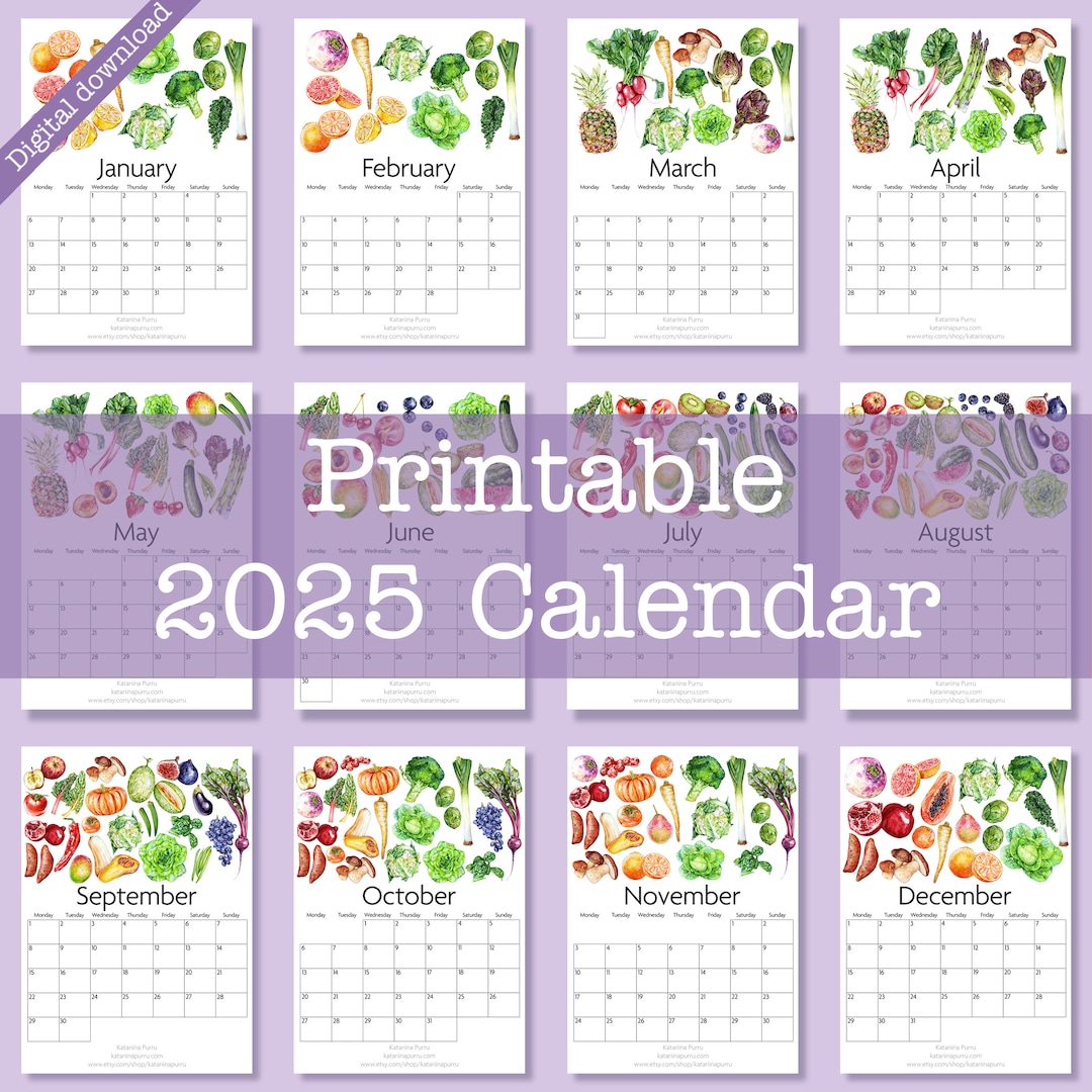 Printable 2025 Seasonal Fruit and Vegetables Calendar PDF Digital Download A4 Size - Etsy printable-2025-seasonal-fruit-and-vegetables-calendar-pdf-digital-download-a4-size-etsy