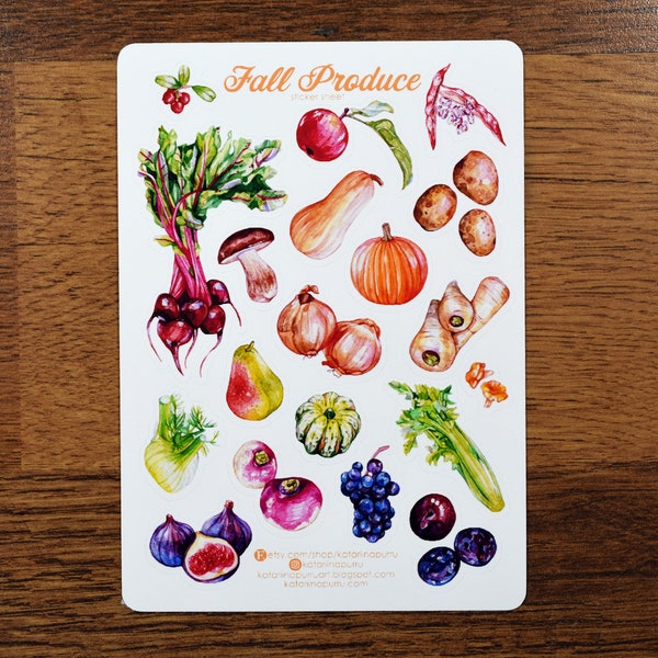 Fall Produce Sticker Sheet