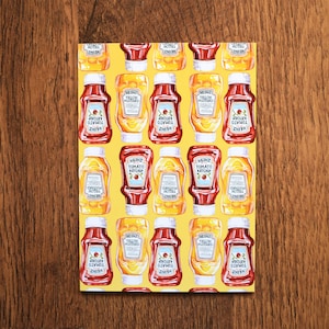 Ketchup e senape A6 Stampa artistica / Cartolina / Biglietto di auguri
