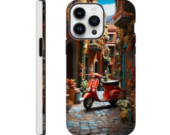 The Red Vespa Phone Cover Tough Case, Roman Nostalgia, with a 3D effect, iPhone | Samsung