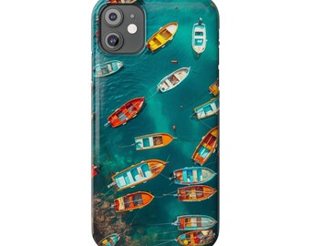 Slim Phone Case, Pastel Blue Pink Retro Vespa with Cute Details, Dreamy Design, Fits iPhone Samsung LG Google, Protective Cover, Thin