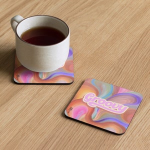 Groovy Original Art Coaster - Trippy Psychedelic Design, Retro Funky Chic, Art Lover&#39;s Must-Have, Statement Home Accessory