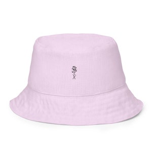 Pink reversible Bucket Hat, Psychedelic Party Hat, Trippy Festival Hat , Trippy Art Rave and Festival Clothing, Stoner, Hippie Fashion