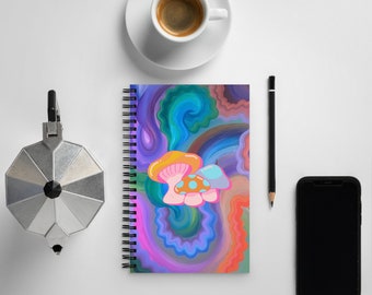 Mushroom Psychedelic Notebook - Original Oil Painting Design, Unique Artistic Journal, Perfect for Dreamy Notes, Sketches & Creative Ideas
