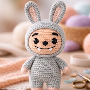 Labubu Doll Crochet Pattern PDF | Amigurumi Creepy Plush Tutorial (Digital Download)