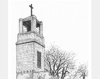 Art Print - Old St. Joseph Tower #1 - Matted Art Print