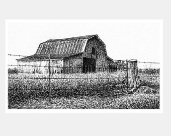 Art Print - West Barn #1 - Matted Art Print