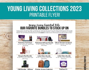 NEW 2023 Young Living Collections and Bundles | Best Way to Stock Up Flyer | Essential Oils | Printable | Happy Mail | Vendor Events