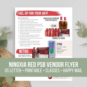 NEW NingXia Red PSB Vendor Event Printable | Class Handout | Young Living Essential Oils |  Team Happy Mail | Team