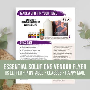 NEW Essential Solutions Vendor Event Printable | Class Handout | Young Living Essential Oils |  Team Happy Mail | Team