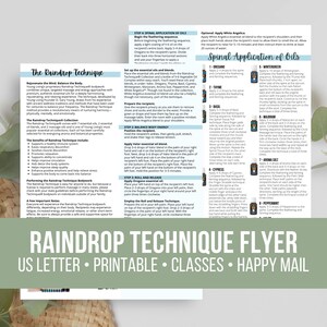 2025 Raindrop Technique Flyer: Class Script & Handout (Printable PDF)