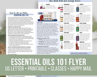 Essential Oils 101 Flyer: Young Living Class Handout (Digital Download)