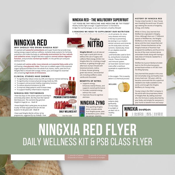 NEW 2023 NingXia Red Flyer | YL Supplement Drink | Antioxidant Juice | Printable | Happy Mail | Classes | Vendor Events