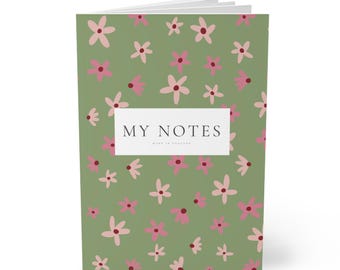 A5-notitieboek met bloemen | Tijdschrift voor studenten | Cadeau voor schrijvers | Leuke kantoorartikelen | Milieuvriendelijke notities maken|  Notities bloemdessin