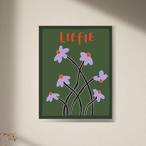 Poster minimalista con fiori / Poster Liefie / Decorazione artistica da parete semplice