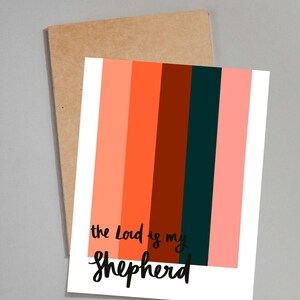 Cartes de voeux religieuses | Lot de 5 avec enveloppes | Le Seigneur est mon berger | Cartes Chrétiennes | Cartes bibliques