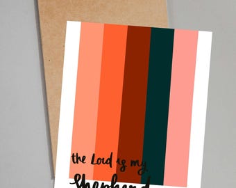 Cartes de voeux religieuses | Lot de 5 avec enveloppes | Le Seigneur est mon berger | Cartes Chrétiennes | Cartes bibliques