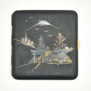 Vintage Japanisches Damaszener Zigaretten Etui