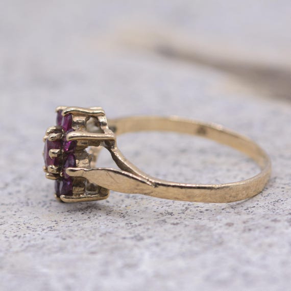 Vintage 9ct Gold Ruby Posey Ring - image 4