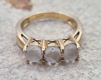 Moonstone Ring | 9ct Gold | UK Size N 1/2 | US Size 6.75 |