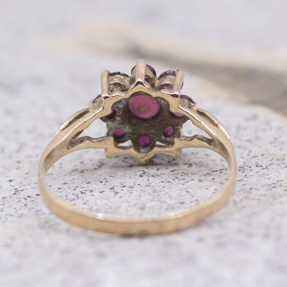 Vintage 9ct Gold Ruby Posey Ring - image 6