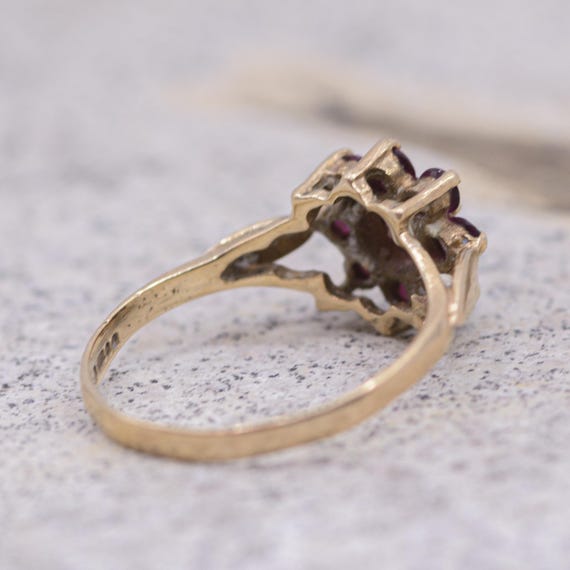 Vintage 9ct Gold Ruby Posey Ring - image 7