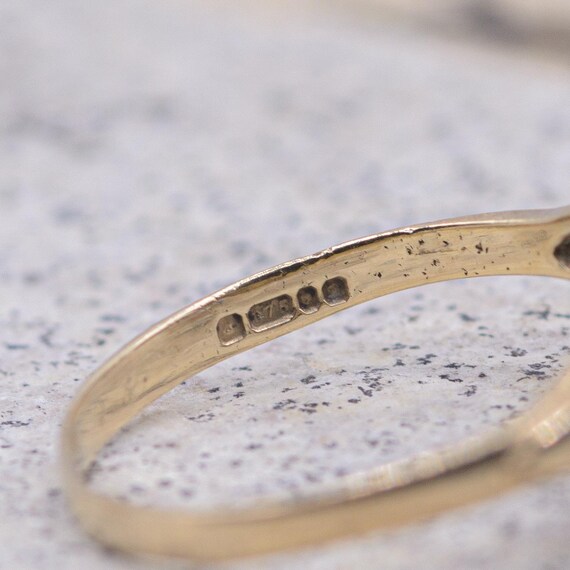 Vintage 9ct Gold Ruby Posey Ring - image 10