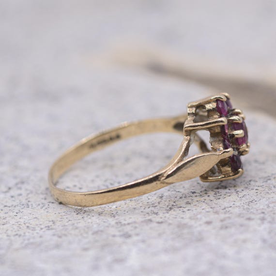 Vintage 9ct Gold Ruby Posey Ring - image 9