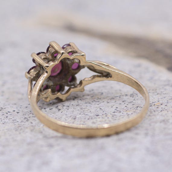 Vintage 9ct Gold Ruby Posey Ring - image 8