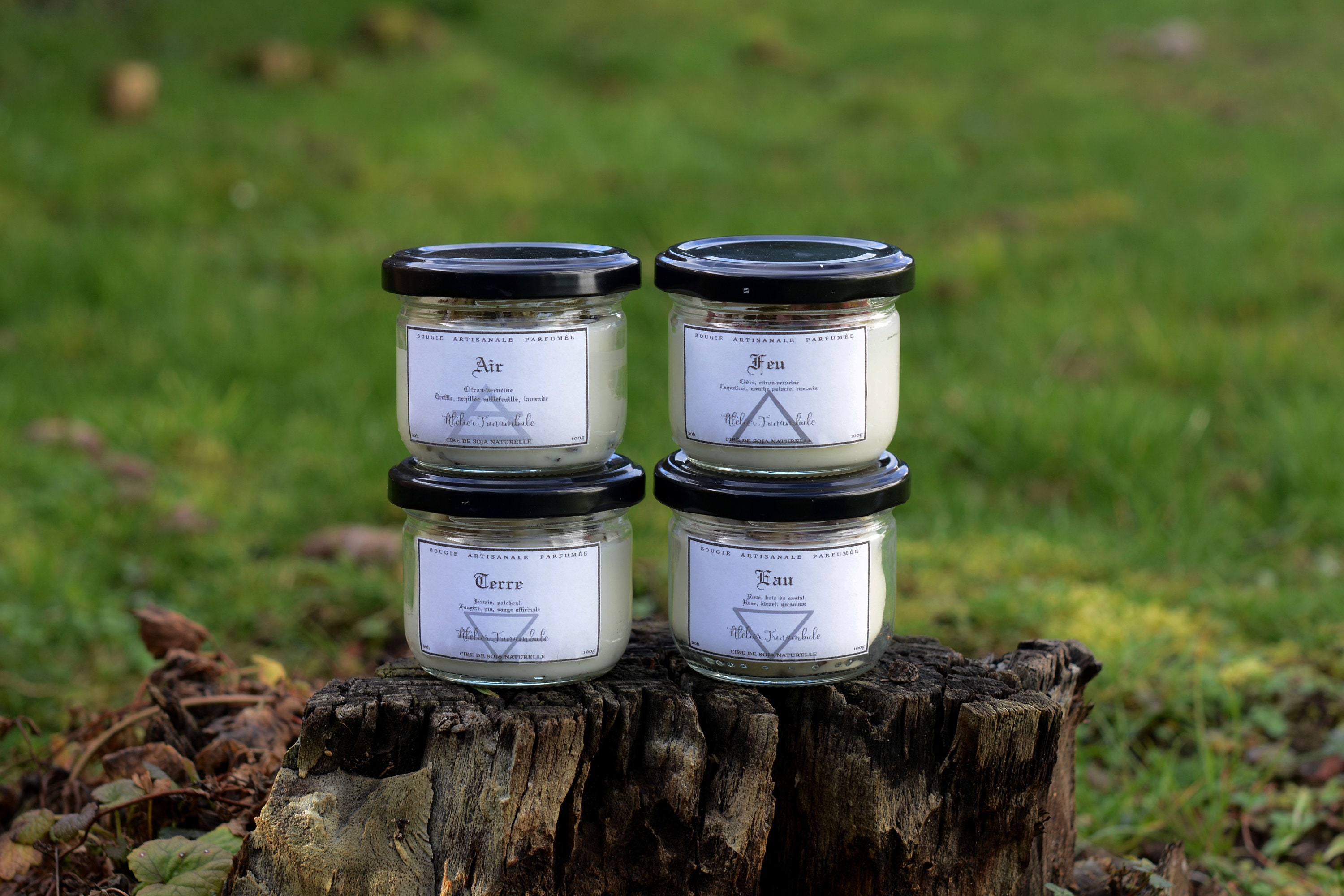 Pack 4 Bougies Végétales - Éléments