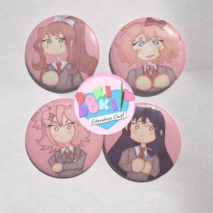 2-1/4” Doki Doki Literature Club Inspired buttons.