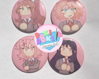 2-1/4” Doki Doki Literature Club Inspired buttons.