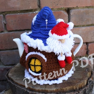 Stand with Ukraine - PATTERN PDF, Tea cozy, House of Santa Claus, Fairy tale house, christmas teapot cosy, Winter decor, tutorial