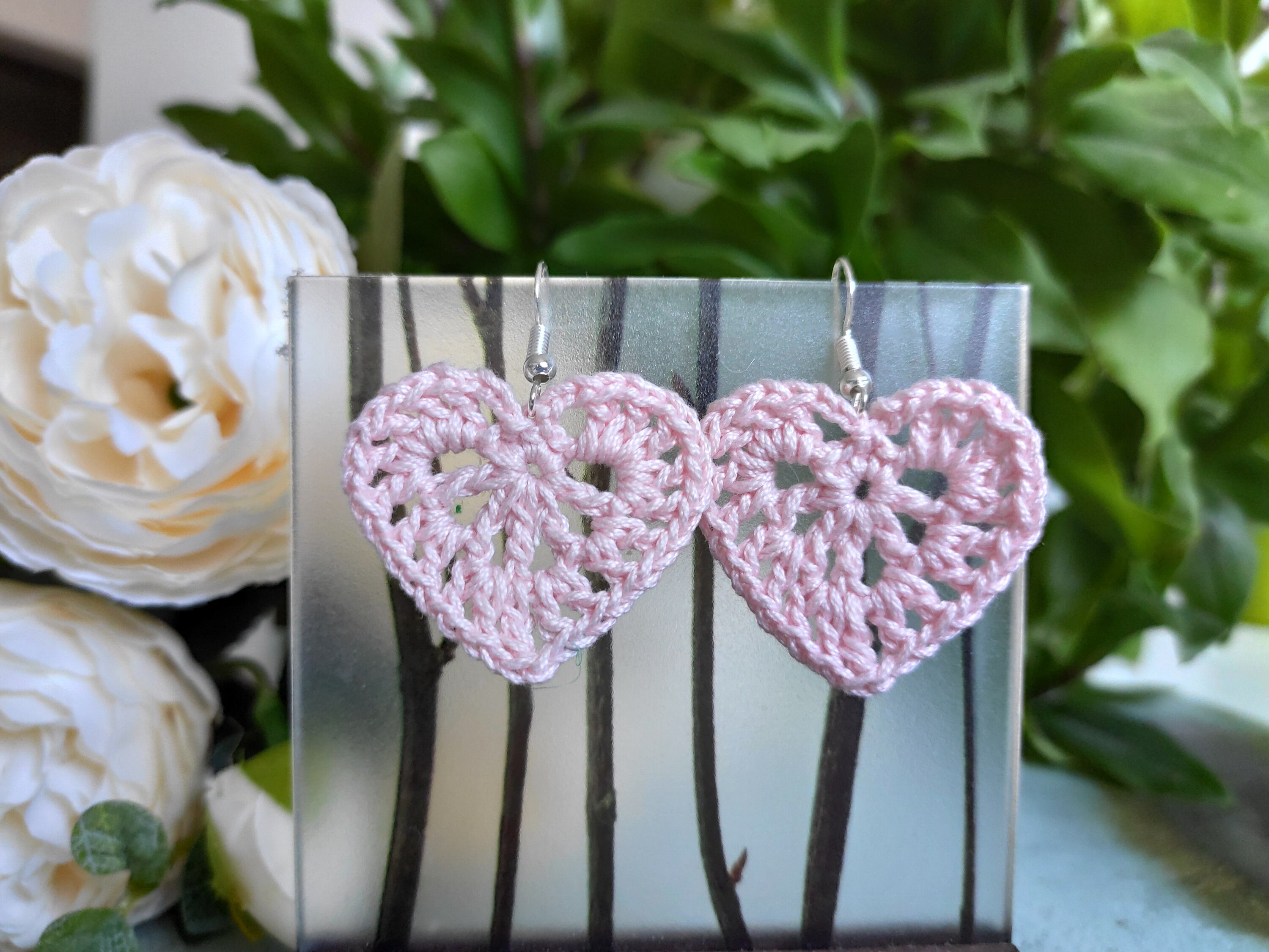23. Heart earring crochet pattern Valentine's day Etsy