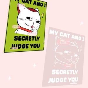 Divertida calcomanía de vinilo de transferencia de gato de la suerte, kawaii, linda itasha, meme de coche, meme de gato, calcomanía de dibujos animados de anime y manga