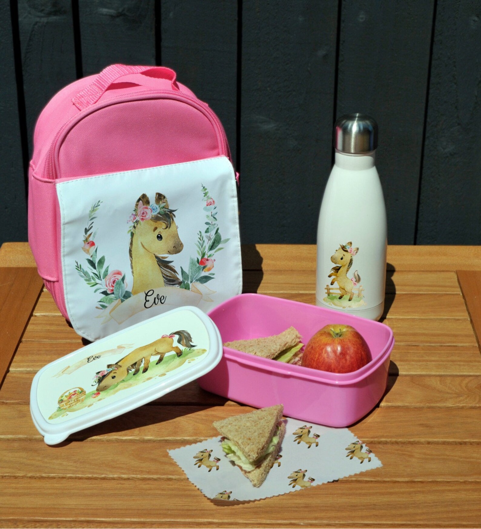 Personalised Cute Horse Lunch Box/ Colourful Horse Design Etsy