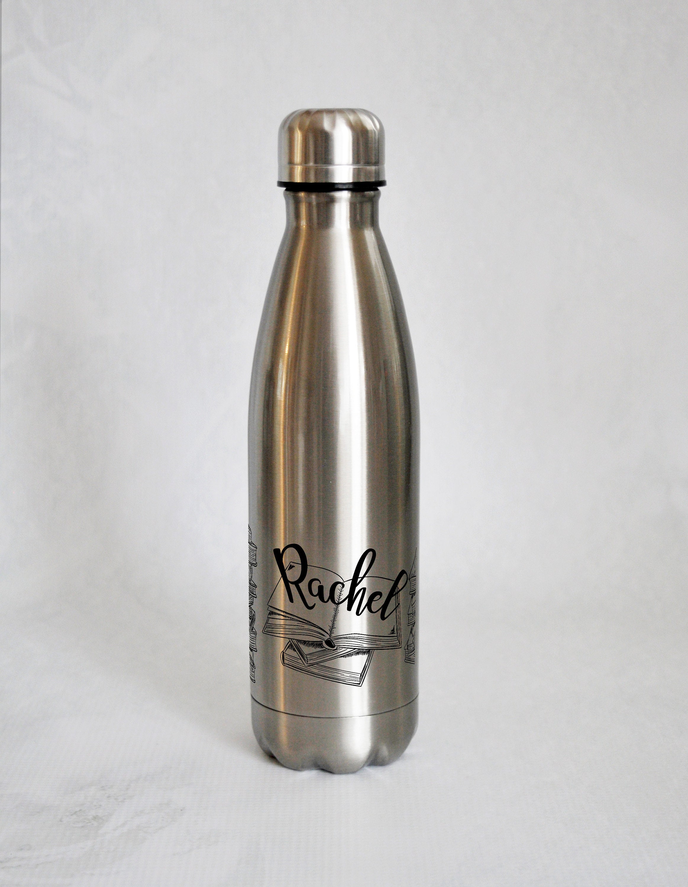 Water Bottle Book Reading Design/Personalised/Hot and Cold Etsy