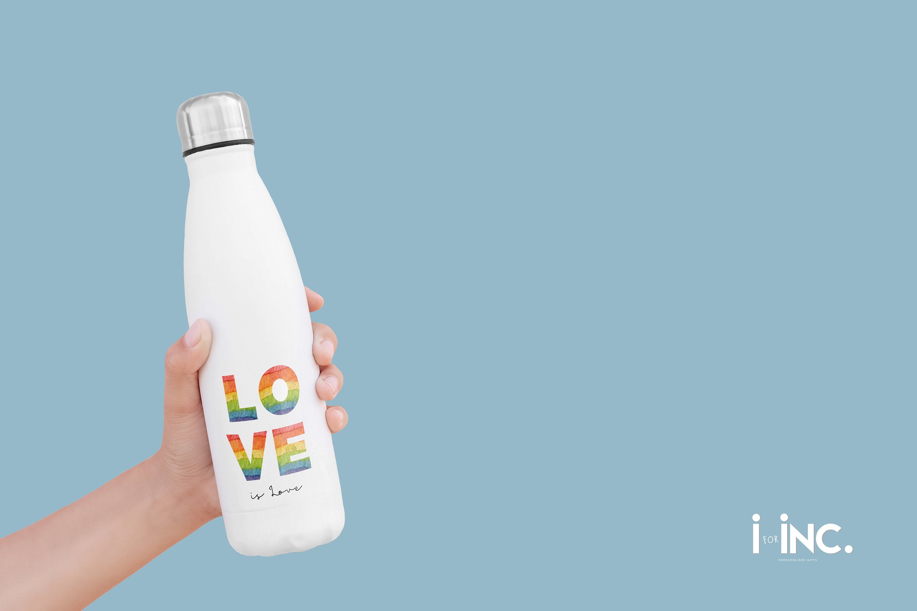 Personalised Love is Love Water bottle/ Pride Rainbow Etsy