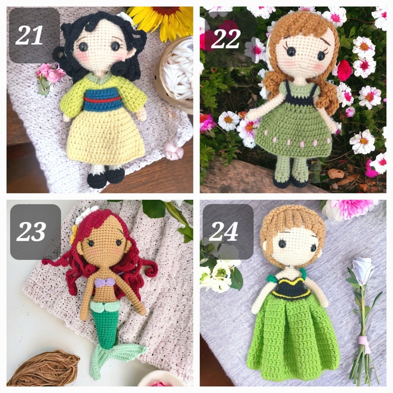 Handmade gifts, crochet doll, Disney doll, top toys idea 2024, baby shower gift, toys for baby, toys for tots 2024, daughter best gift image 6