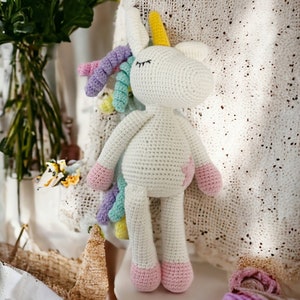 Crochet Unicorn Doll, handmade gifts, top toys idea 2024, best baby shower gift idea, toys for baby, toys for tots 2024, daughter best gift