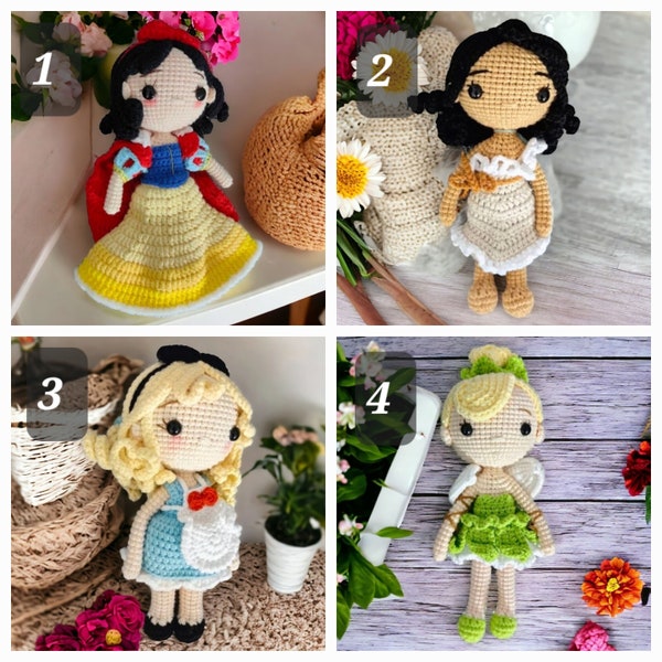 Handmade gifts, crochet doll, Disney doll, top toys idea 2024, baby shower gift, toys for baby, toys for tots 2024, daughter best gift