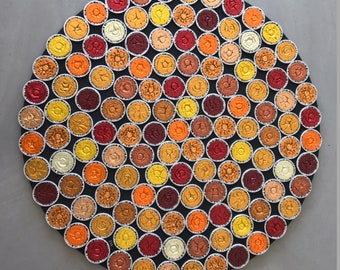Table of compressed Nespresso capsules (544 capsules in total)