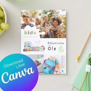 Canva Flyer Design |  Doterra Flyer Vorlage „Kids colection“ | Ätherische Öle Flyer als Canva Vorlagen Link | doTERRA Berater ätherische Öle