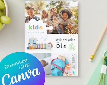 Canva Flyer Design | Doterra Flyer Template "Kids Collection" | Essential Oils Flyer as Canva Template Link | doTERRA Essential Oil Consultant