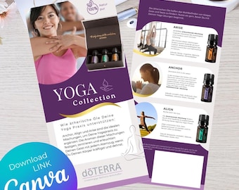 Canva Link Flyer Design | Doterra Flyer Template "Yoga Collection" | Essential Oils | doTERRA Essential Oil Consultants