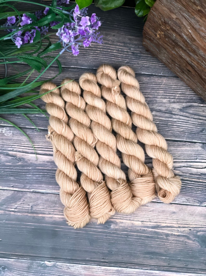Hand dyed Mini Skeins Sock Yarn Sands of Time