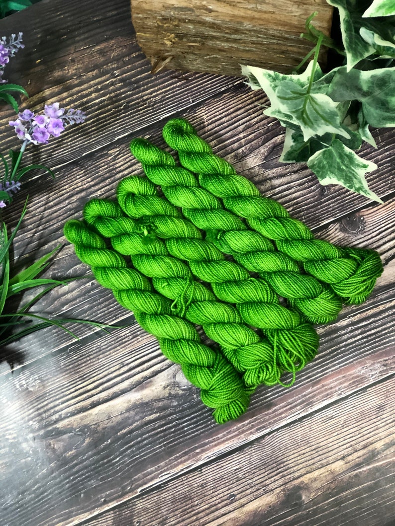 Hand dyed Mini Skeins Sock Yarn Lucky Charms\u201d