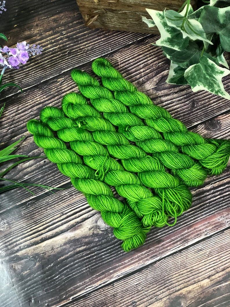 Hand dyed Mini Skeins Sock Yarn Lucky Charms\u201d