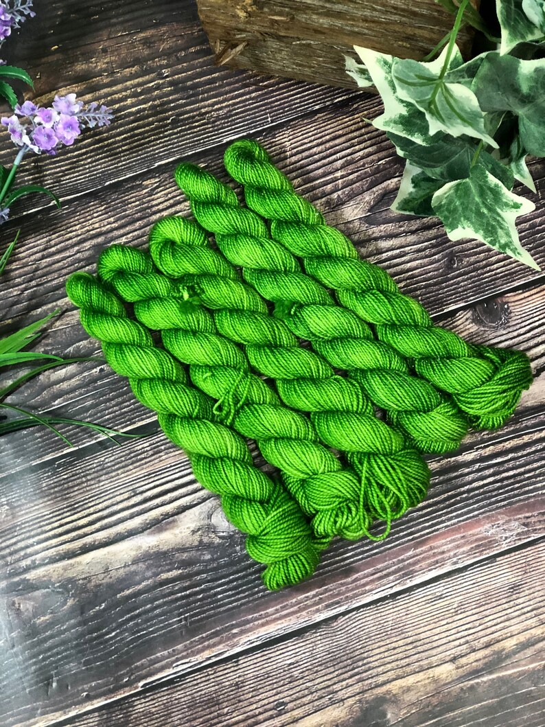 Hand dyed Mini Skeins Sock Yarn Lucky Charms\u201d