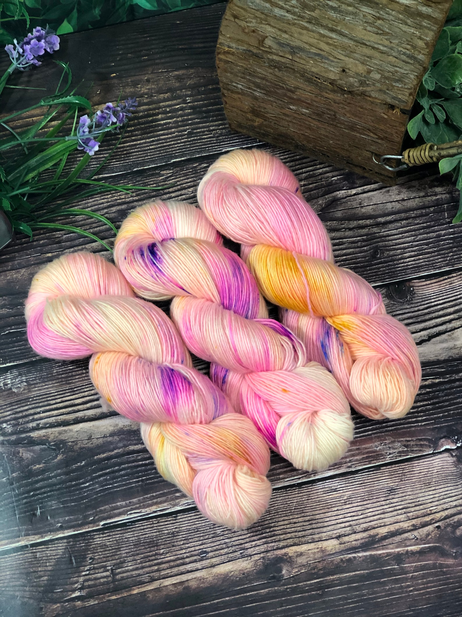 Hand dyed Yarn Pink Lemonade Etsy